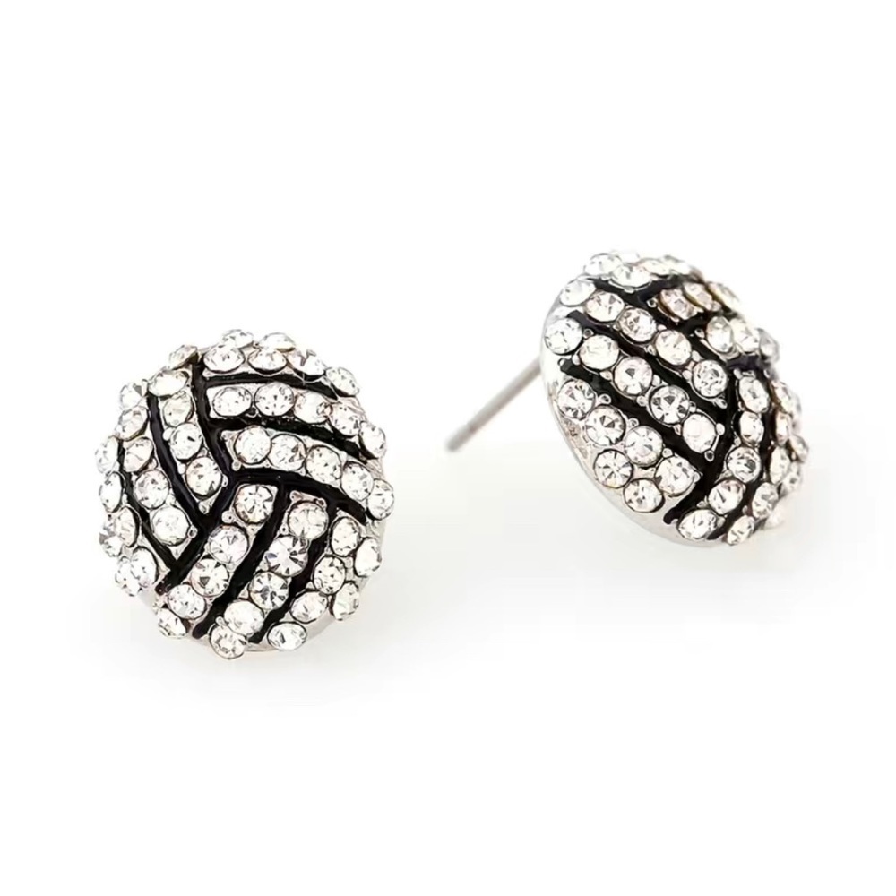 Volleyball earrings studs sports mom daughter gift NEW